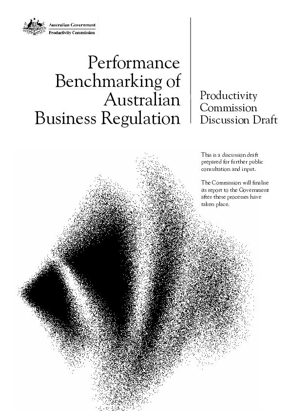 (PDF) Performance Benchmarking of Australian Business Regulation