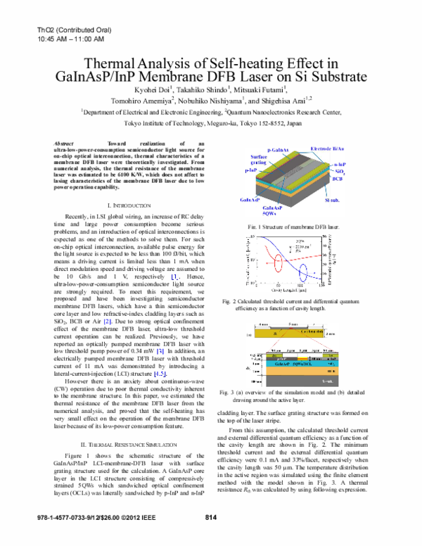 (PDF) Thermal analysis of self-heating effect in GaInAsP/InP membrane ...