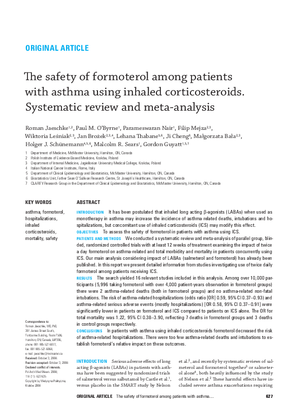 (PDF) The safety of formoterol among patients with asthma using inhaled ...