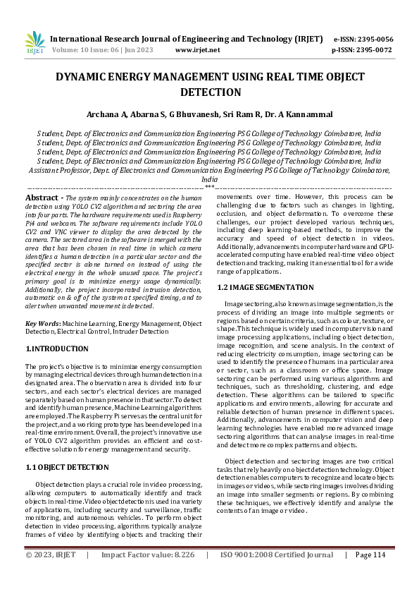 (PDF) DYNAMIC ENERGY MANAGEMENT USING REAL TIME OBJECT DETECTION