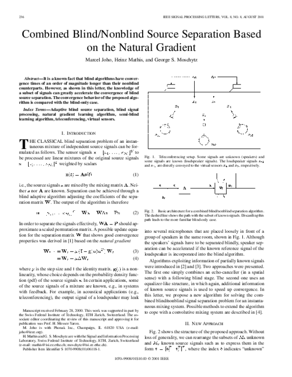 (PDF) Combined blind/nonblind source separation based on the natural ...