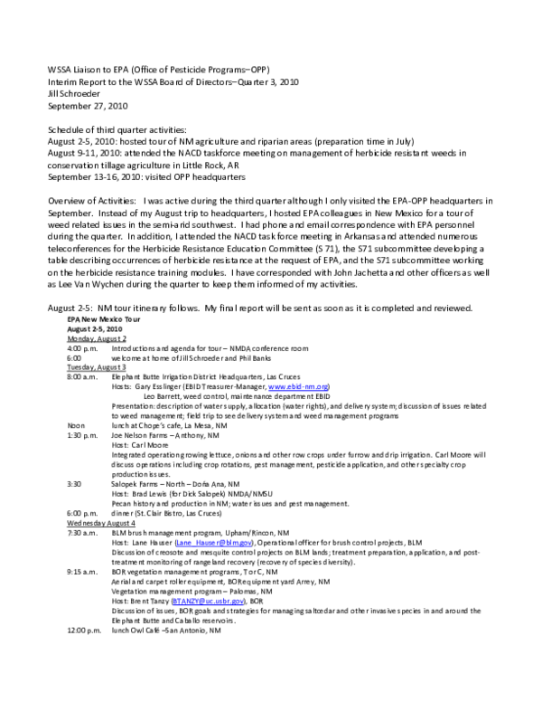 (PDF) WSSA Liaison to EPA (Office of Pesticide Programs – OPP) Interim ...
