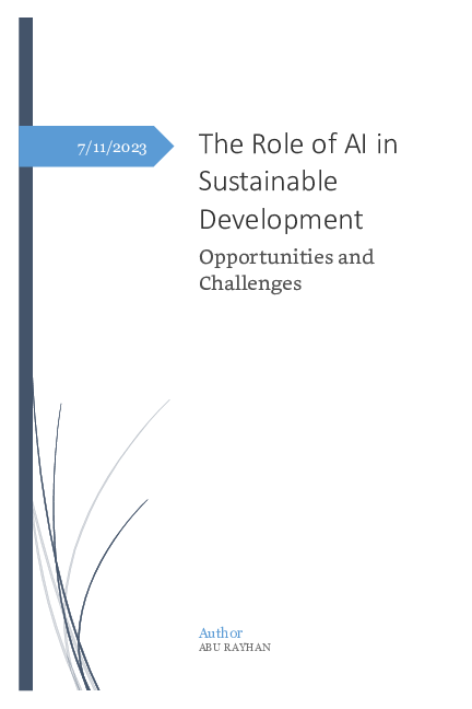 (PDF) The Role of AI in Sustainable Development: Opportunities and ...
