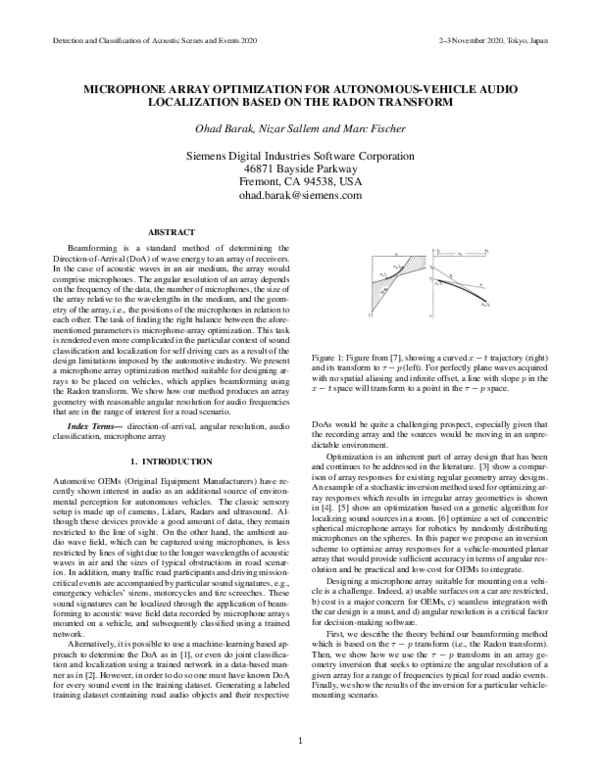 (PDF) Microphone Array Optimization for Autonomous-Vehicle Audio ...