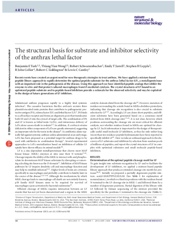 (PDF) The structural basis for substrate and inhibitor selectivity of ...