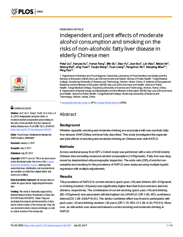 (PDF) Independent and joint effects of moderate alcohol consumption and ...