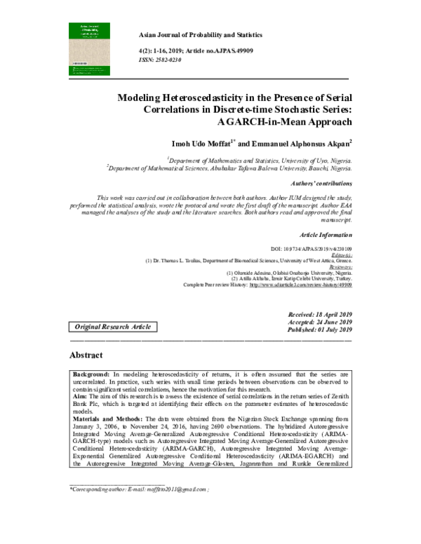 (PDF) Identification of Heteroscedasticity in the Presence of Outliers ...