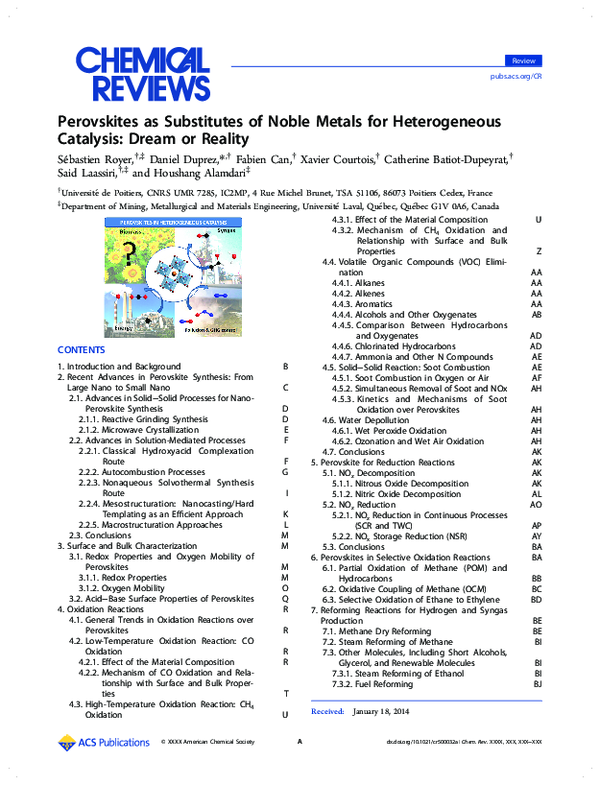 PDF) Perovskites as substitutes of noble metals for