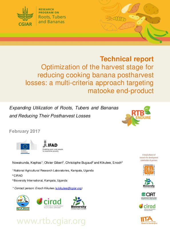 (PDF) Technical report: Optimization of the harvest stage for reducing ...