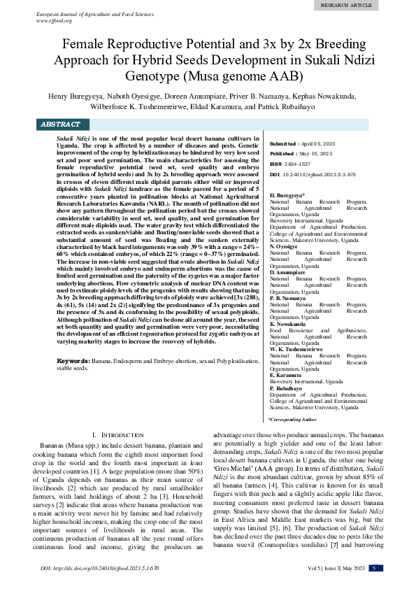 (PDF) Female Reproductive Potential and 3x by 2x Breeding Approach for ...