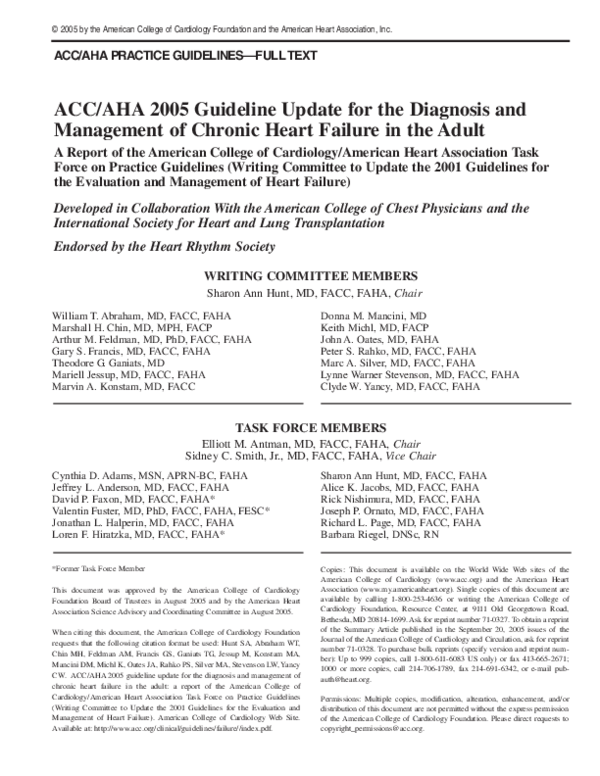 (PDF) 2005 ACC/AHA Guidelines on Chronic Heart Failure