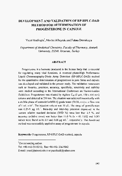 (PDF) Development and Validation of RP-HPLC-DAD Method for ...