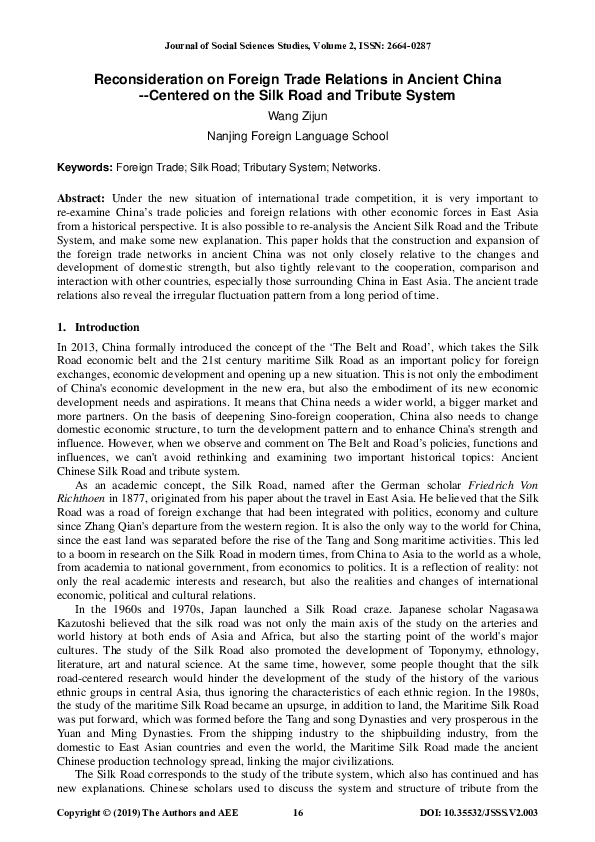 (PDF) Islamic Frontiers of China: Peoples of the Silk Road and Tea ...