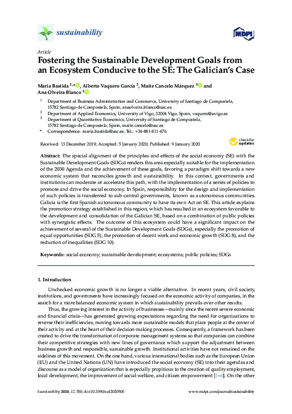 (PDF) Fostering the Sustainable Development Goals from an Ecosystem ...