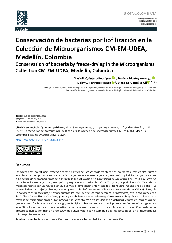 (PDF) Conservation of bacteria by freeze-drying in the Microorganisms ...