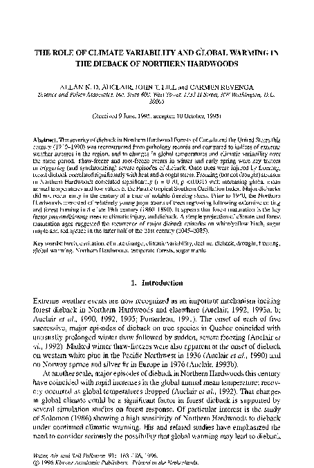 (PDF) The role of climate variability and global warming in the dieback ...
