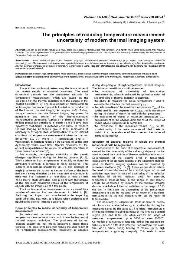 (PDF) The principles of reducing temperature measurement uncertainty of ...