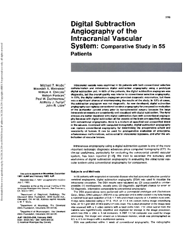 (PDF) Digital subtraction angiography of the intracranial vascular ...