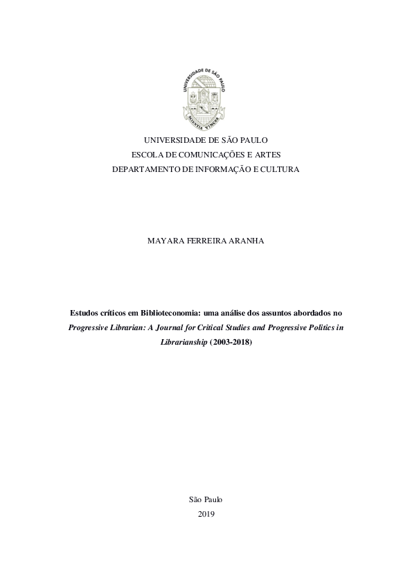 (PDF) Estudos críticos em Biblioteconomia: uma análise dos assuntos ...