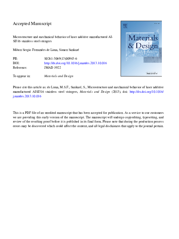 (PDF) Microstructure and mechanical behavior of laser surface melted ...