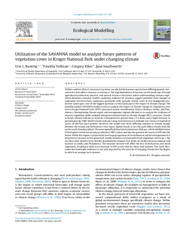(PDF) Utilization of the SAVANNA model to analyze future patterns of ...