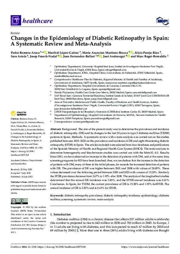 (PDF) Changes in the Epidemiology of Diabetic Retinopathy in Spain: A ...