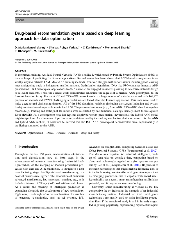 (PDF) Drug-based recommendation system based on deep learning approach ...
