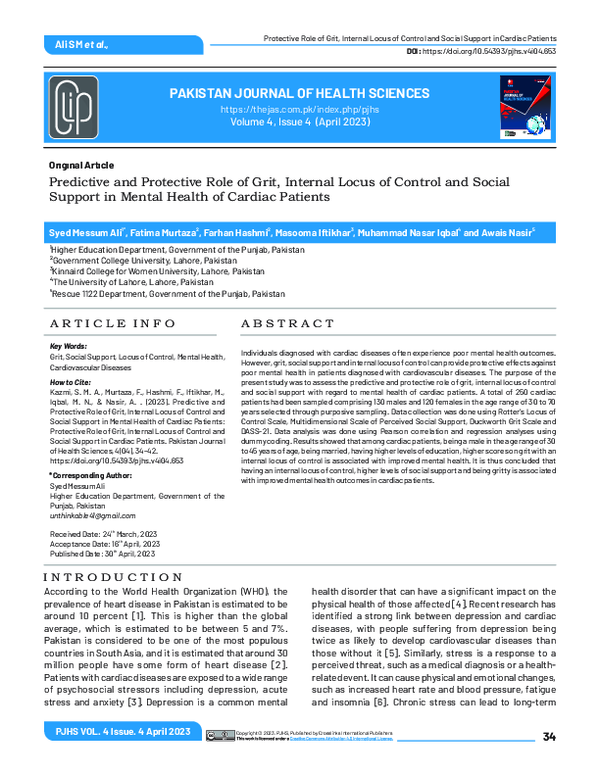 (PDF) Predictive and Protective Role of Grit, Internal Locus of Control ...