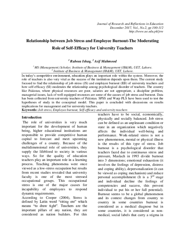 (PDF) Relationship between Job Stress and Employee Burnout-The ...
