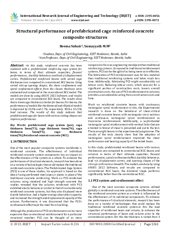 (PDF) Structural performance of prefabricated cage reinforced concrete ...