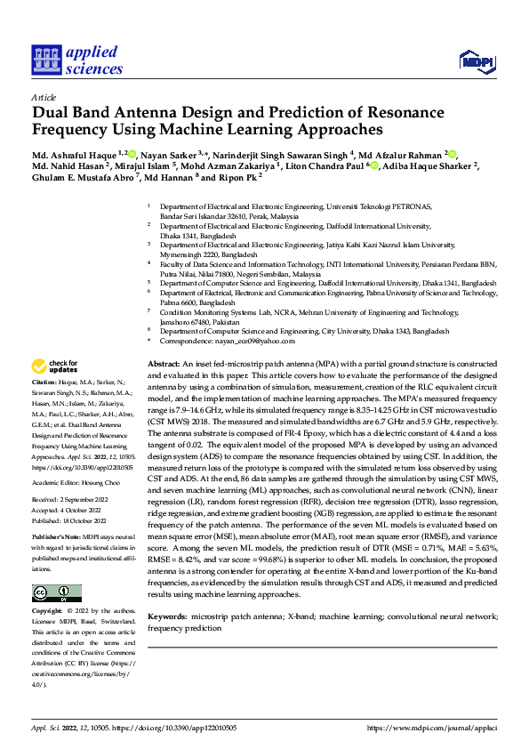 (PDF) Dual Band Antenna Design and Prediction of Resonance Frequency ...