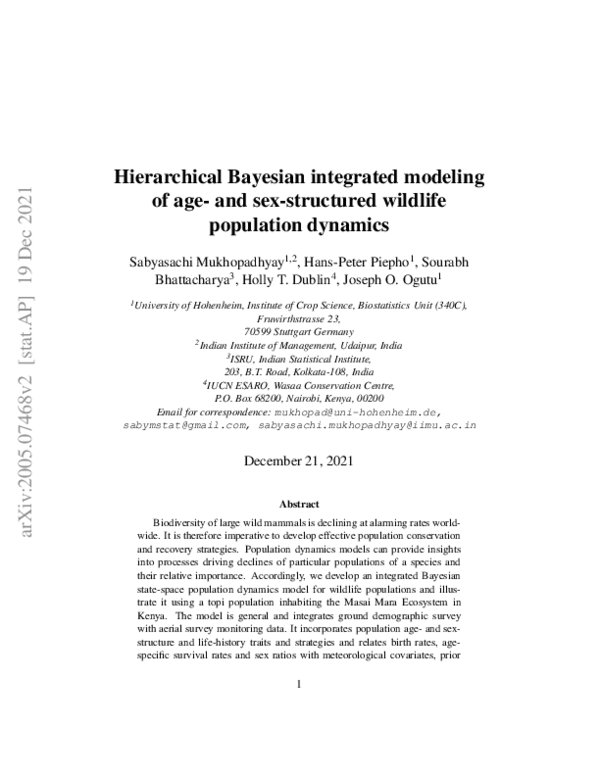 (PDF) Hierarchical Bayesian state-space modeling of age- and sex ...