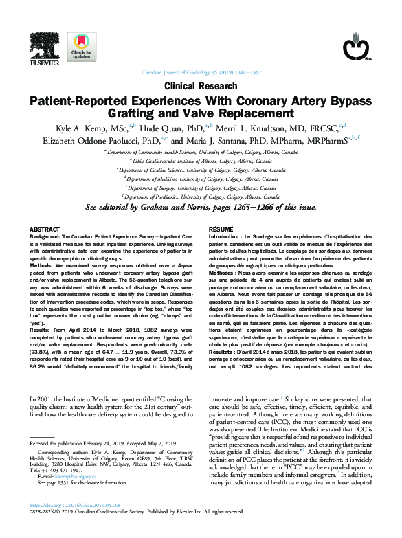 (PDF) Patient-Reported Experiences With Coronary Artery Bypass Grafting ...
