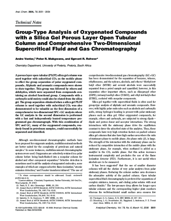 (PDF) Group-Type Analysis of Oxygenated Compounds with a Silica Gel ...