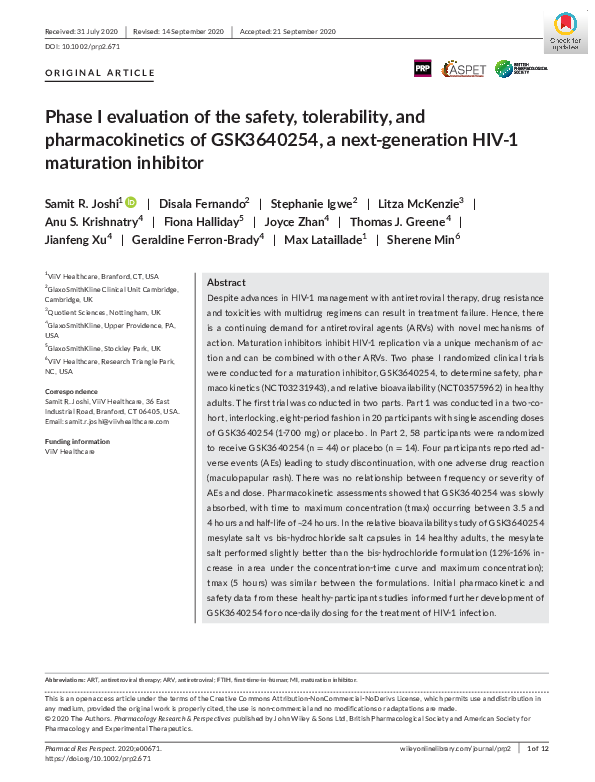 (PDF) Phase I evaluation of the safety, tolerability, and ...