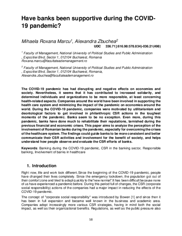 Have banks been supportive during the COVID-19 pandemic?