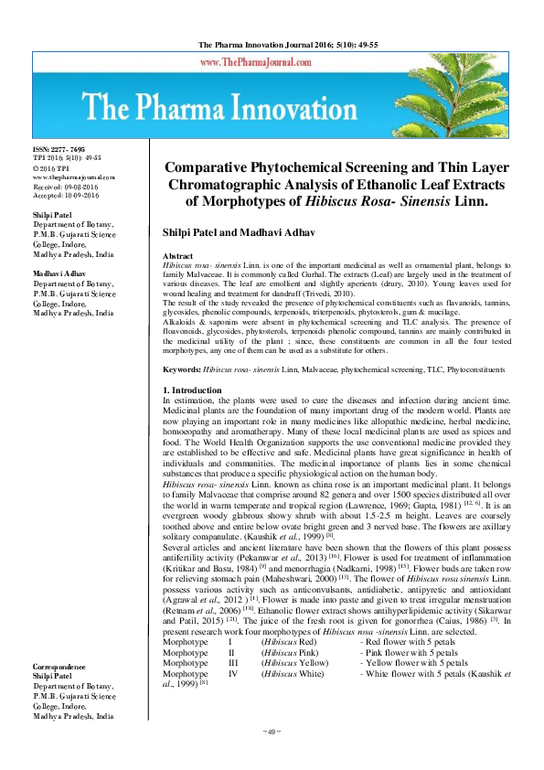 (PDF) Comparative Phytochemical Screening and Thin Layer ...