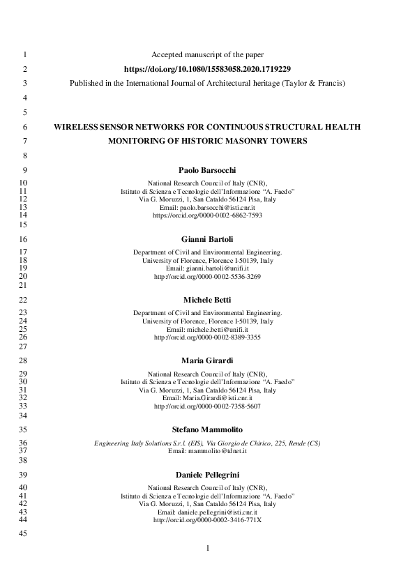 (PDF) 3 4 5 Wireless Sensor Networks for Continuous Structural Health 6 ...