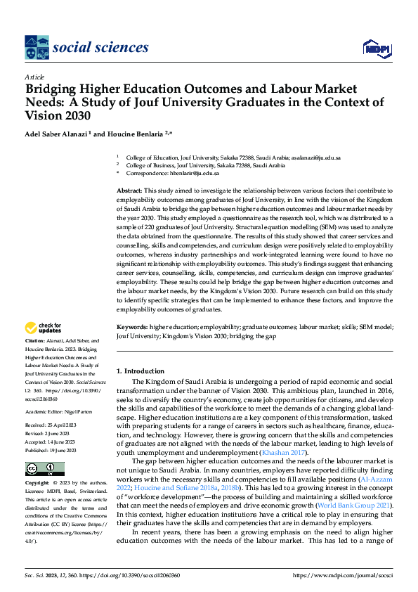 (PDF) Bridging Higher Education Outcomes and Labour Market Needs: A ...