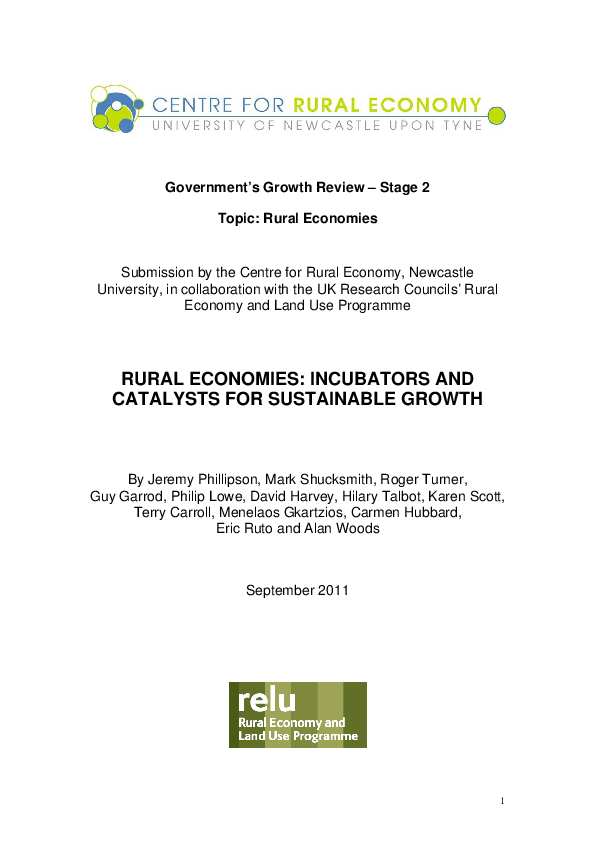 (PDF) Rural economies: incubators and catalysts for sustainable growth