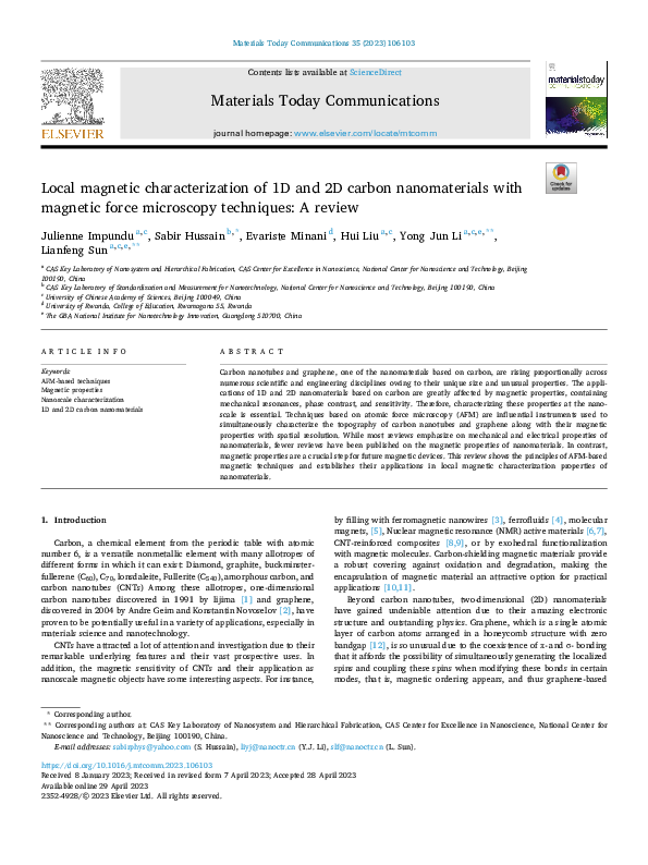 (PDF) Local Magnetic Characterization of 1D and 2D Carbon Nanomaterials ...