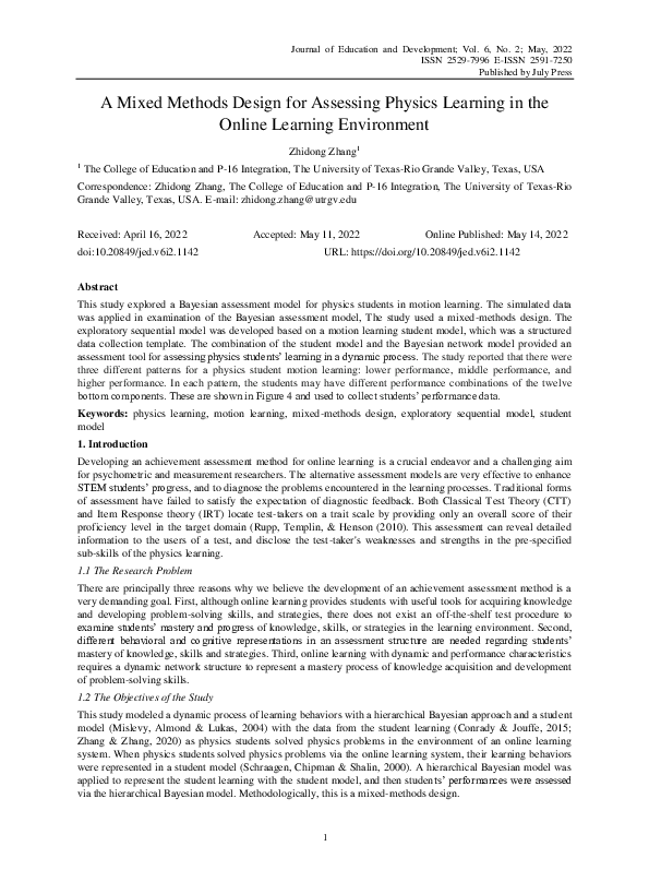 (PDF) A Mixed Methods Design for Assessing Physics Learning in the ...