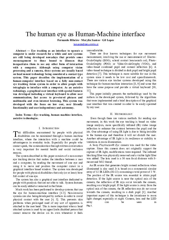 (PDF) The human eye as human-machine interface