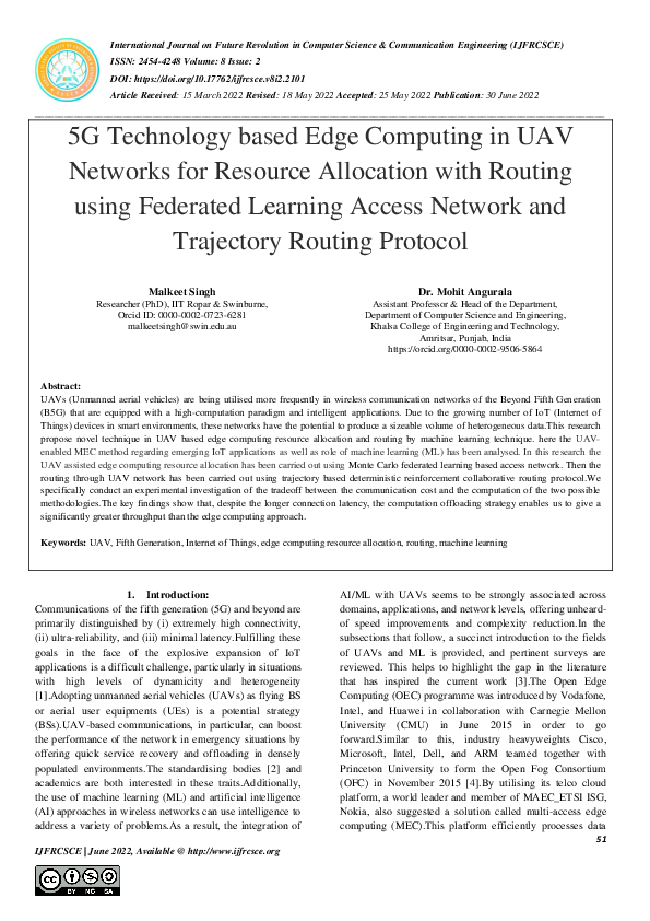 (PDF) 5G Technology based Edge Computing in UAV Networks for Resource ...