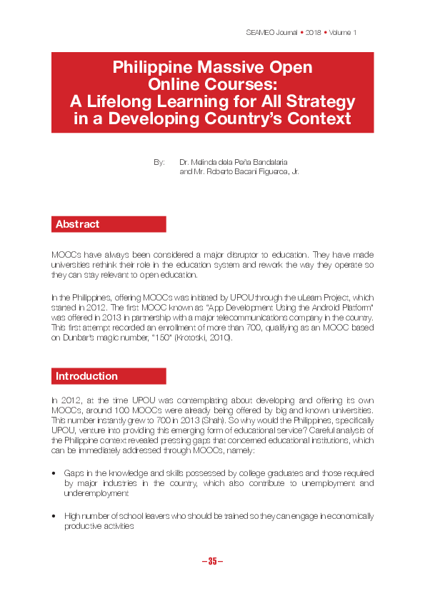 (PDF) Philippine Massive Open Online Courses: A Lifelong Learning for ...