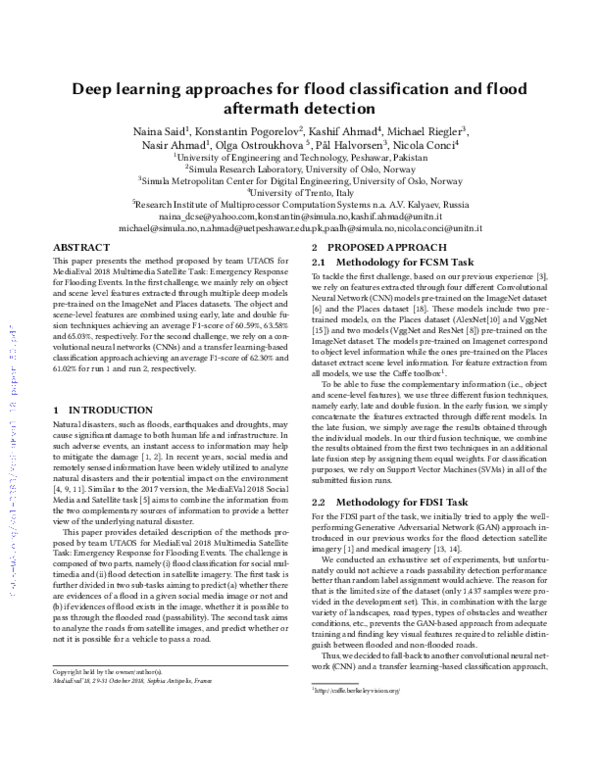 (PDF) Deep Learning Approaches for Flood Classification and Flood ...