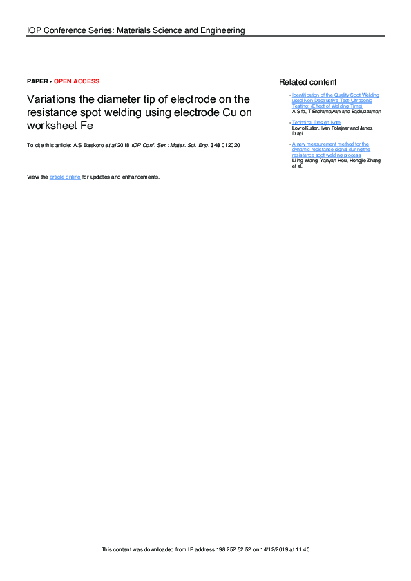 (PDF) Variations the diameter tip of electrode on the resistance spot ...