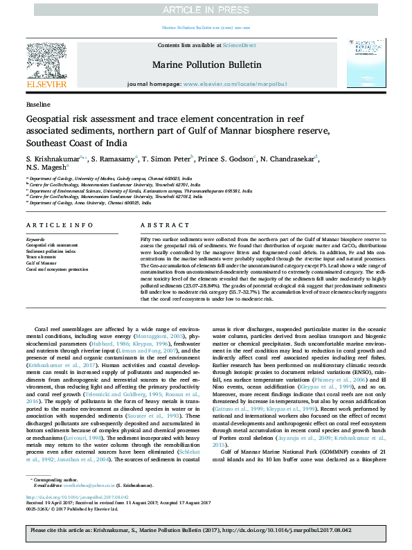 (PDF) Geospatial risk assessment and trace element concentration in ...