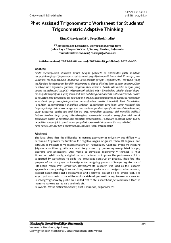 (PDF) Phet Assisted Trigonometric Worksheet for Students’ Trigonometric ...
