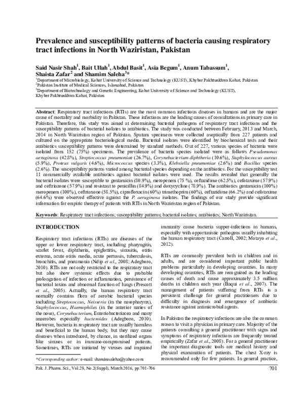 (PDF) Prevalence and susceptibility patterns of bacteria causing ...
